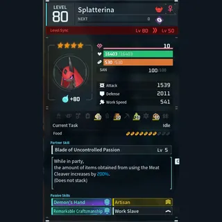 Max Legit Splatterina god-roll (worker)