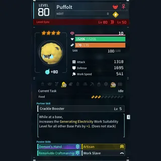 Max Legit Puffolt god-roll (worker)