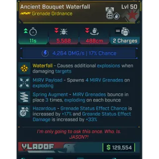 GROLL ancient bouquet waterfall (shock) ordnance/grenade