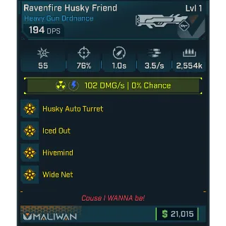 modded level 1 raven star (regular weapon slot) (energy burst)