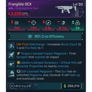 GROLL frangible GCX (overcharge)(fire) level 50