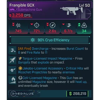 GROLL frangible GCX (overcharge)(cryo) level 50