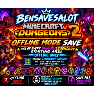 Minecraft Dungeons 2 Offline Mode Save | All Unique & Legendary Gear all platforms 