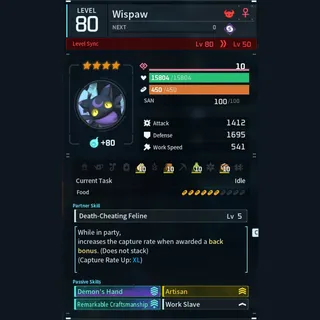Max Legit Wispaw god-roll (worker)