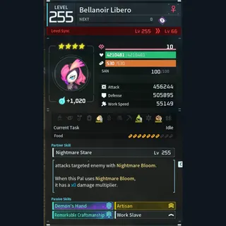 Palworld: Modded Bellanoir godroll (worker) pal Pals | Pal World | Pals