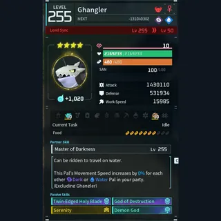 Modded Ghangler god-roll (attacker)