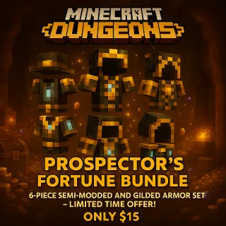 Minecraft Dungeons: Prospector’s Loot Vault – Minecraft Dungeons 6pc Gilded Set