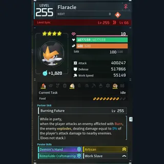 Palworld: Modded Flaracle godroll (worker) pal Pals | Pal World | Pals