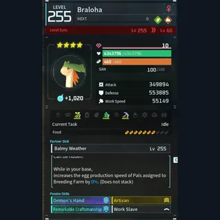 Palworld: Modded Braloha godroll (worker) pal Pals | Pal World | Pals