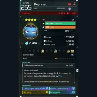 Modded Depresso god-roll (attacker)
