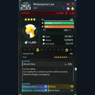 Palworld: Modded Relaxaurus godroll (worker) pal Pals | Pal World | Pals