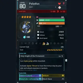 Max Legit Paladius god-roll (worker)