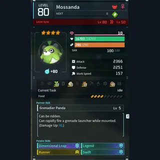 Max Legit Mossanda god-roll (glider/transport/full-speed mount)