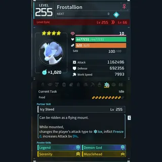 Palworld: Modded Frostallion godroll (attacker) pal Pals | Pal World | Pals