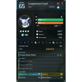 Loupmoon  cryst  godroll (worker) pal palworld