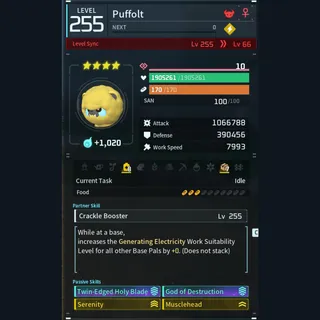 Palworld: Modded Puffolt godroll (attacker) pal Pals | Pal World | Pals