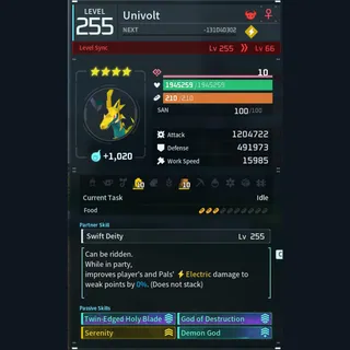 Palworld: Modded Univolt godroll (attacker) pal Pals | Pal World | Pals