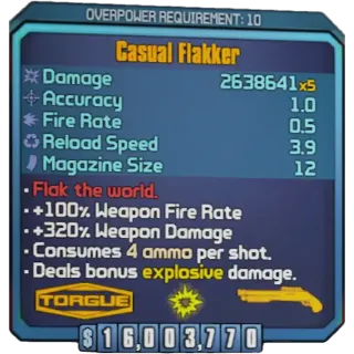 borderlands 2: Flakker   (Xbox/PC) (adjustable level) (adjustable element)