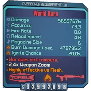 borderlands 2:  World Burn (Xbox/PC) (adjustable level) 