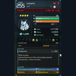 Palworld: Modded Lunaris godroll (attacker) pal Pals | Pal World | Pals
