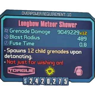 borderlands 2: Meteor Shower (Xbox/PC) (adjustable level) (adjustable element)