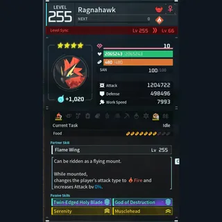 Palworld: Modded Ragnahawk godroll (attacker) pal Pals | Pal World | Pals