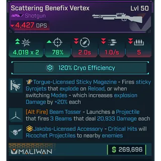 GROLL scattering benefix vertex (beam tosser)(cryo) level 50