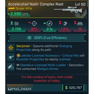 GROLL accelerated nadir complex root (jakobs) (cryo) level 50