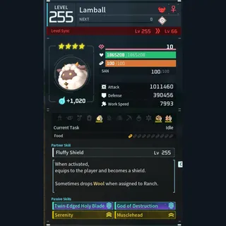 Palworld: Modded Lamball godroll (attacker) pal Pals | Pal World | Pals