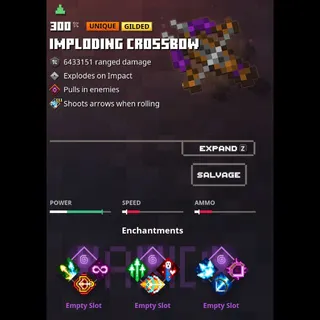 minecraft dungeons:  imploding crossbow