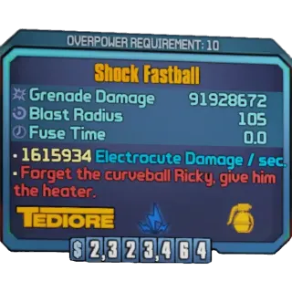 borderlands 2: Fastball (Xbox/PC) (adjustable level) (adjustable element)