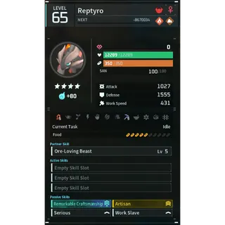 Reptyro godroll (worker) pal palworld