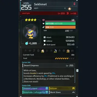 Palworld: Modded Sekhmet godroll (worker) pal Pals | Pal World | Pals