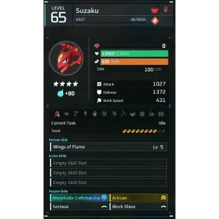 Palworld: suzaku (worker)(god-roll) | Pal World | Pals