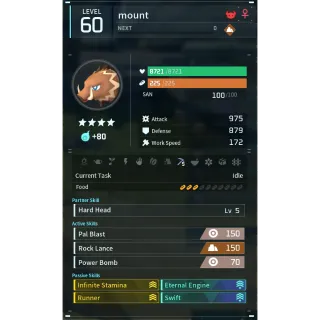 Rushroar  mount palworld (mount)(god-roll) Palworld