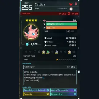 Modded Cattiva god-roll (attacker)