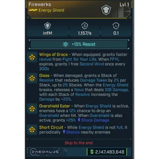 immortal modded shield level 1 ultimate shield (every effect and perk) (v3)