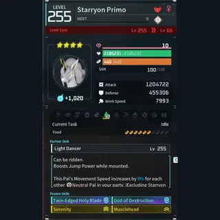 Palworld: Modded Starryon godroll (attacker) pal Pals | Pal World | Pals
