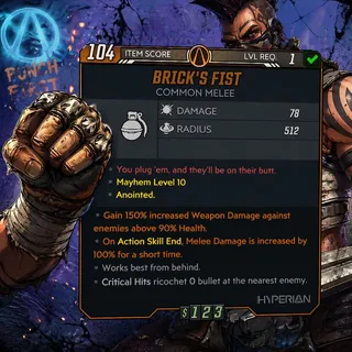 mega melee boosting grenade brick 's fist