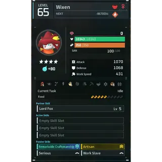 Palworld: wixen (worker)(god-roll) | Pal World | Pals