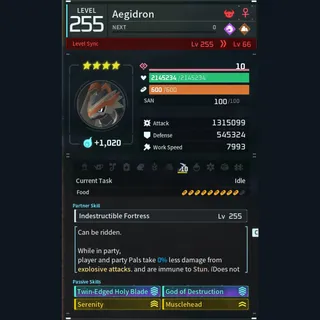 Palworld: Modded Aegidron godroll (attacker) pal Pals | Pal World | Pals
