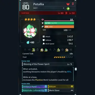 Max Legit Petallia god-roll (worker)