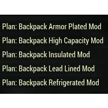 Backpack Mod Plan Set