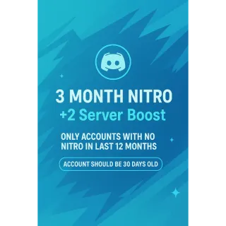 [⭐ AUTOMATIC DELIVERY] Discord Nitro 3 months + 2 boost