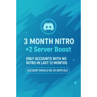 [⭐ AUTOMATIC DELIVERY] Discord Nitro 3 months + 2 boost