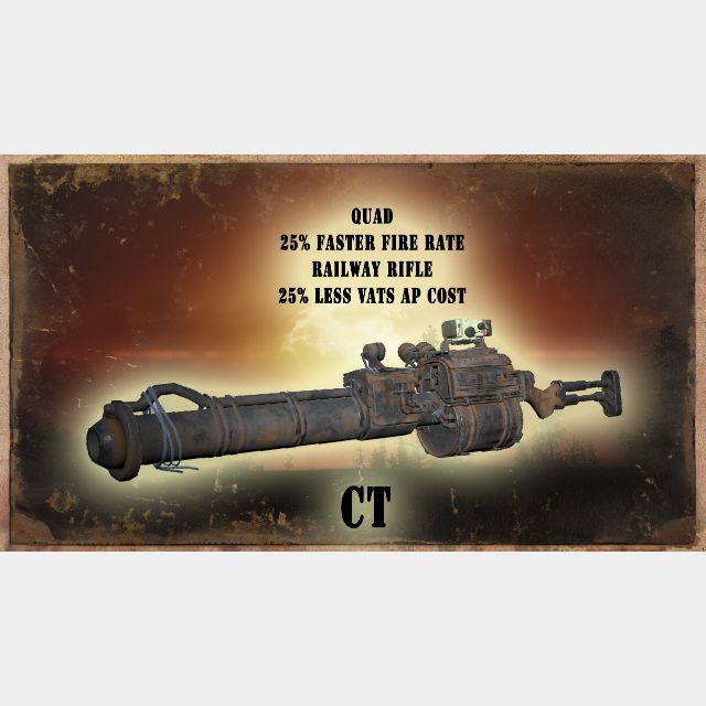 Quad faster fire rate railway rifle 25 less vats cost q2525 game