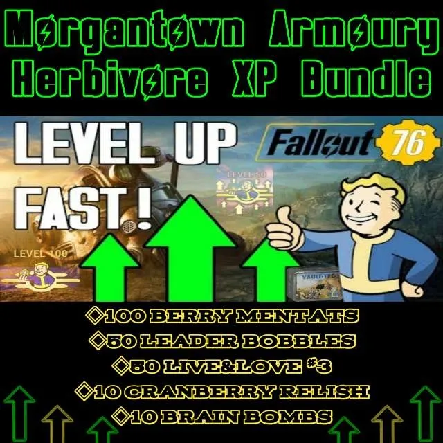 Aid MTA Herbivore XP Bundle Fallout 76 Game Items Gameflip