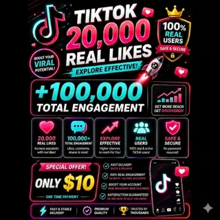 ⭐️🔥 20,000 TikTok Real Likes 🚀 +100,000 Engagement 💥 Explore Boost Only $10! ⭐️