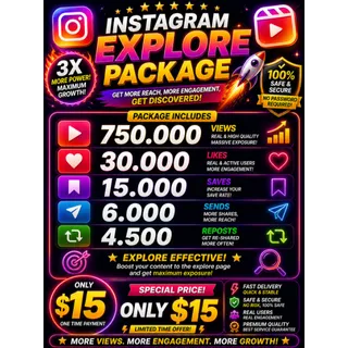 ⭐️🔥 750,000 Instagram Views + 30,000 Likes 🚀 3X Explore Package 💥 Massive Growth Only $15! ⭐️