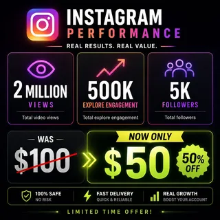 🔥 2M Instagram Views + 500K Explore Engagement + 5K Followers – ONLY $50 (50% OFF!)